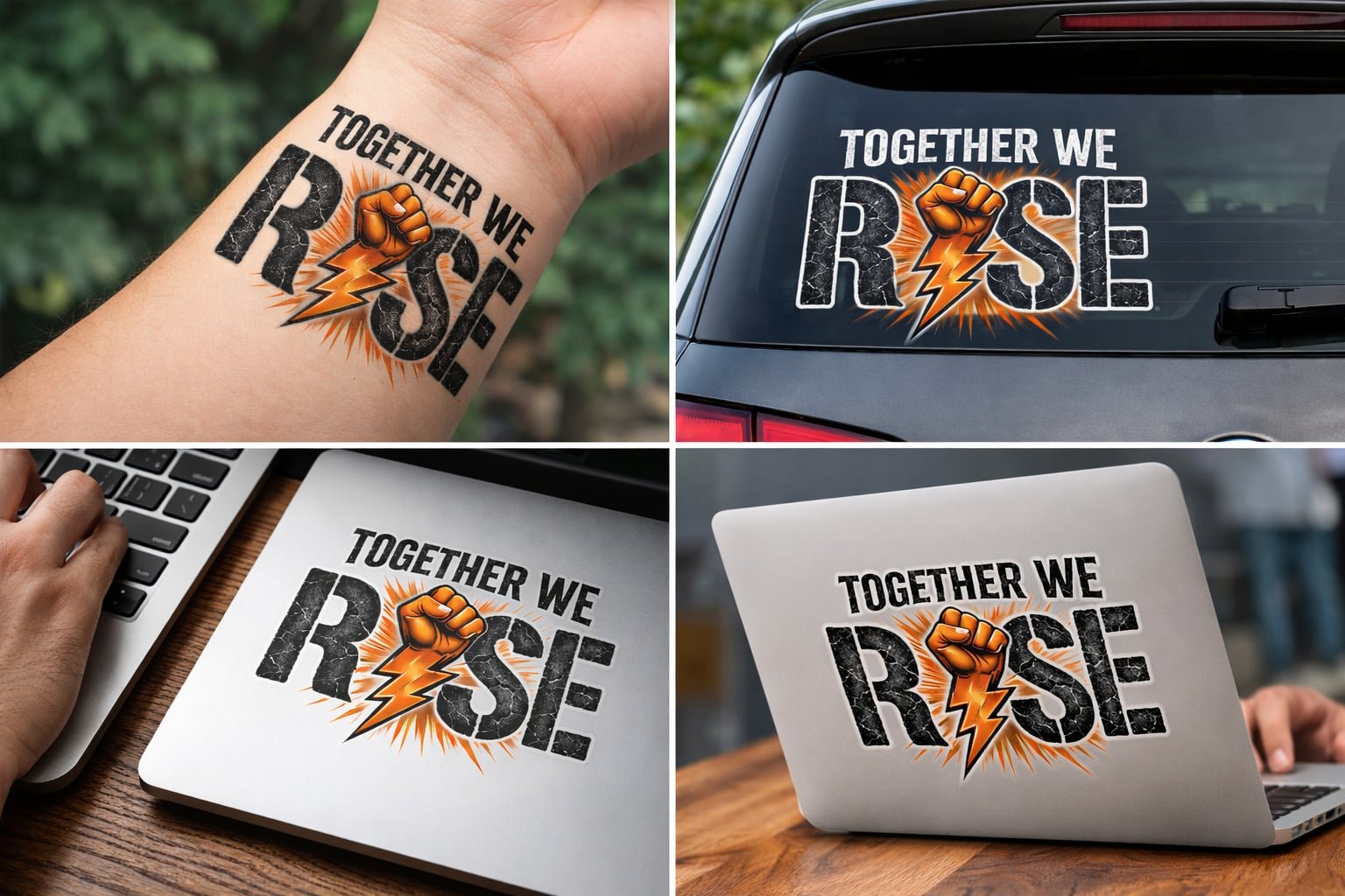 TWR Tattoo Sticker Together We Rise - Tattoo Sticker - Image 1
